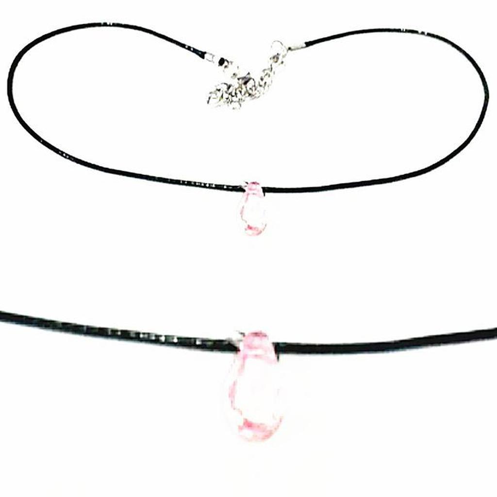 Baby Choker Necklace Soft Pink Crystal | Kalung Handmade