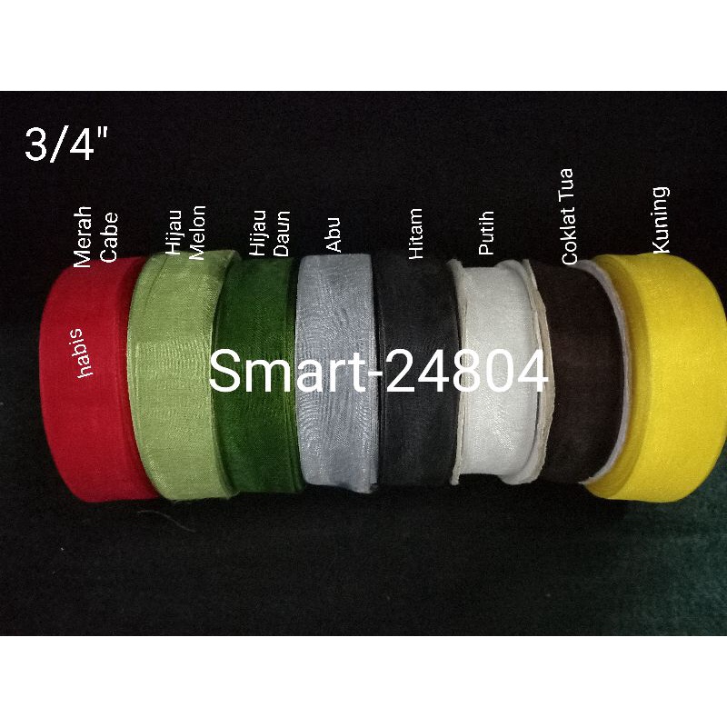 Pita Organdi Polos 3/4" per 2 Roll(2cm)