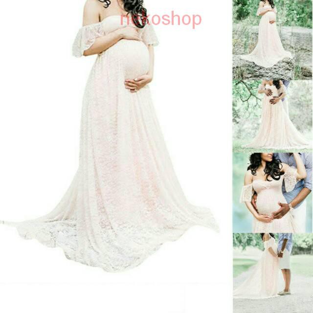 Baju Maternity Kostum Foto Maternity Baju Hamil Gaun Hamil Brokat Hamil Dress Hamil Shopee Indonesia