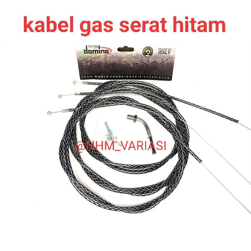 kabel gas serat  carbon hitam