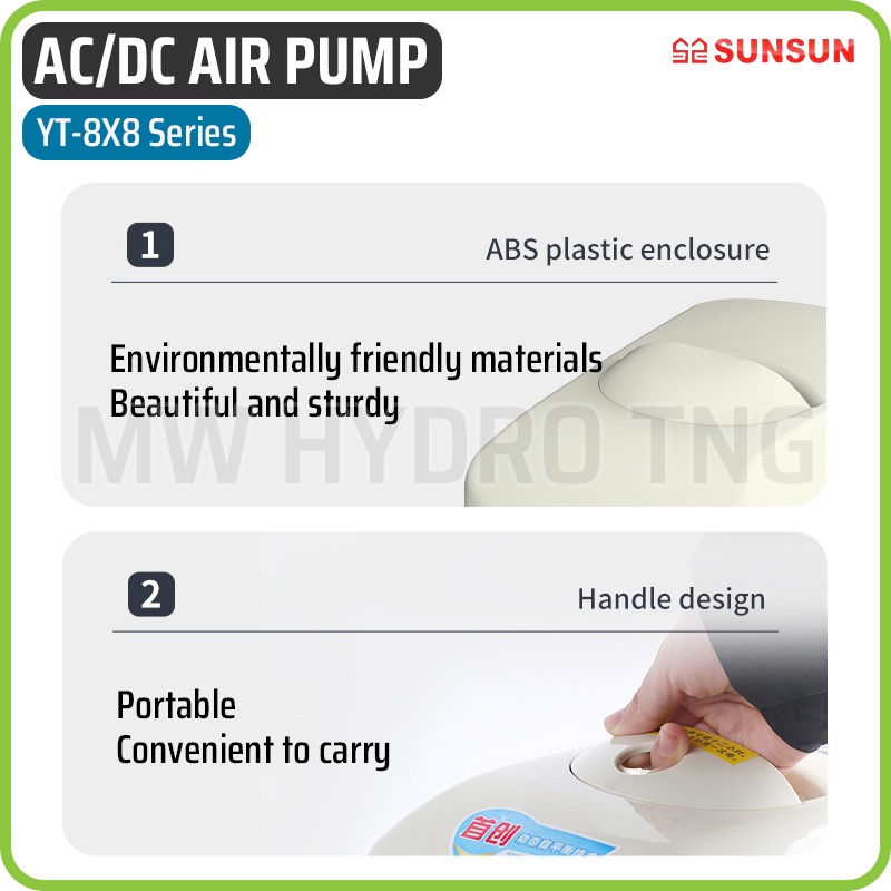 SUNSUN YT-868, AC/DC Aerator / Pompa Angin, AC-DC Air Pump YT868