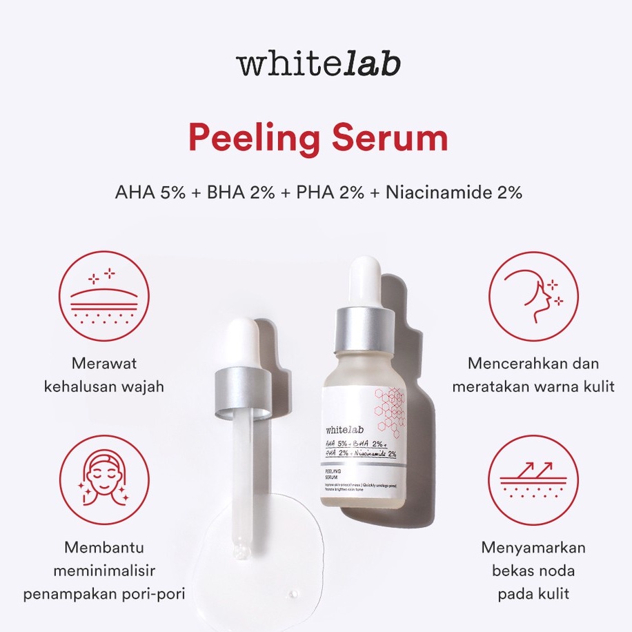 [ORI] Whitelab Peeling Serum AHA BHA PHA Cocok Digunakan untuk Pemula &amp; Kulit Sensitif I BPOM 20ml