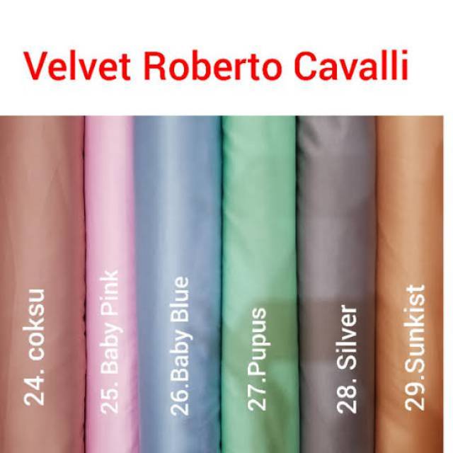 Murahh Banyak Warna Kain Velvet Roberto Cavali Kain Satin Saten Roberto Velvet Shopee Indonesia