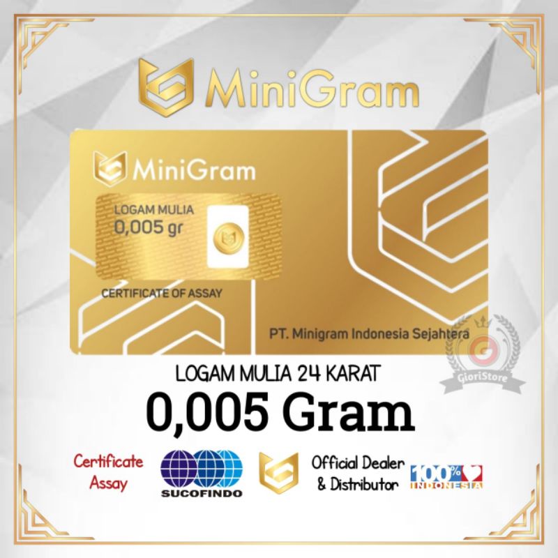 EMAS MINI 0.005 GRAM LOGAM MULIA 24 KARAT DIJAMIN ASLI ORIGINAL