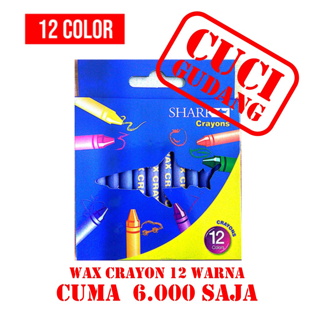 

SHARK WAX CRAYON 12 & 24 WARNA | CUCI GUDANG HARGA SANGAT SPESIAL