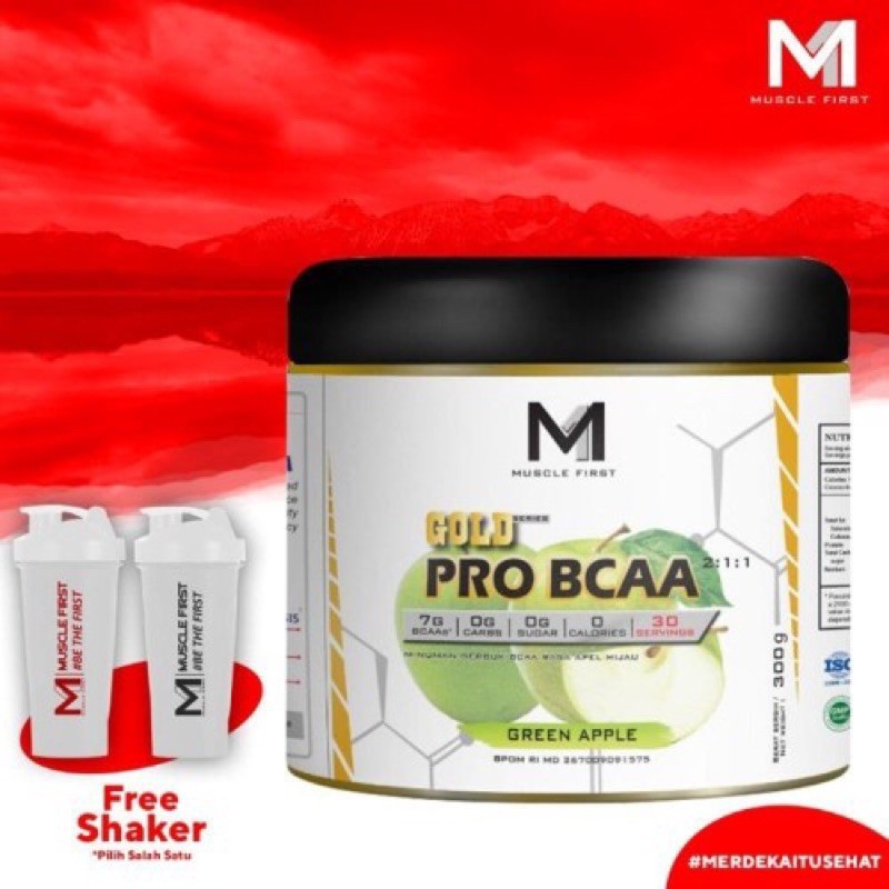 M1 MUSCLE FIRST PRO GOLD BCAA 300 GRAM 30 SERVING SUPLEMEN FITNES KESEHATAN GYM MAKANAN RECOVERY