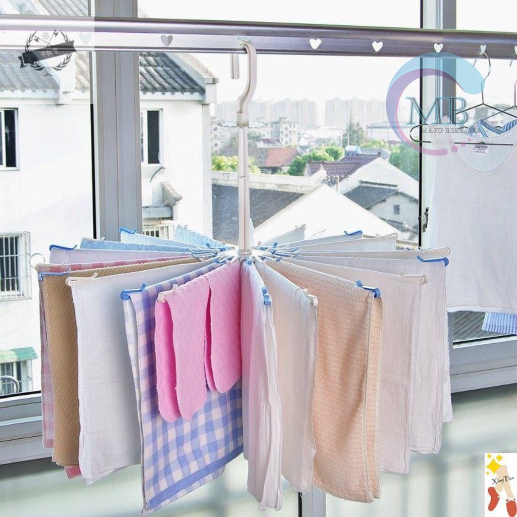 RT88 folding hanger gantungan jemuran baju bayi putar 360 derajat 20 stick pengait MB2941