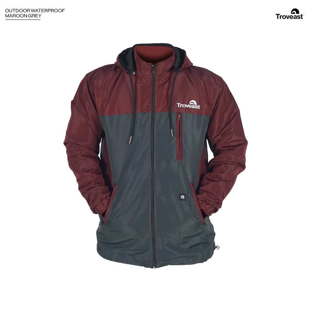 Troveast Jaket Outdoor Waterproof-Maroon L