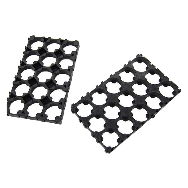 (Ele) 10pcs Kotak Holder Baterai 18650 3x5 Cell Bahan Plastik Warna Putih