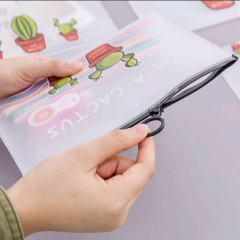 Pouch Kosmetik Pouch Serba Guna / Zipper Pouch / Tempat Pensil Transparant / Kotak Pensil