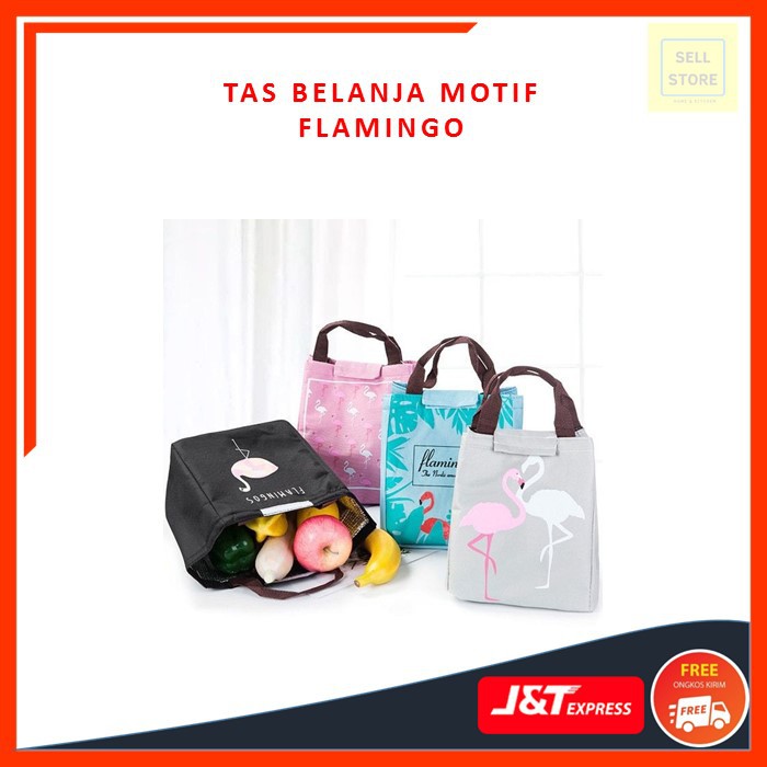 lunch Bag / Tas Bekal Cooler Bag Flamingo / Tas Flamingo /Tas Belanja