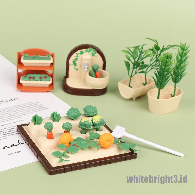 (white3) 1 Set Miniatur Taman / Piknik / Ulang Tahun Untuk Dekorasi Rumah Boneka