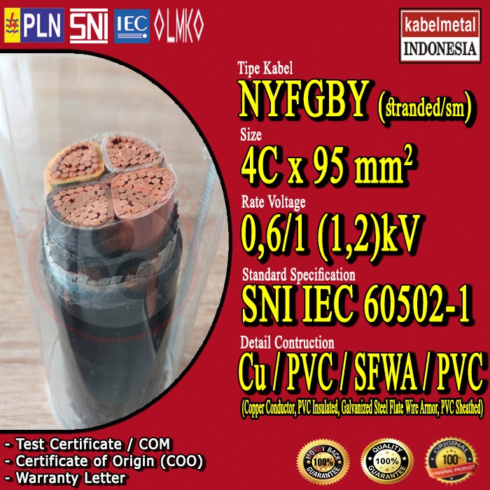 Kabel NYFGBY 4x95 mm2 METAL /4x95 mm/4 x 95 mm2/4 x 95 mm/4x95mm2/4 x 95mm2/4x95/4 x 95