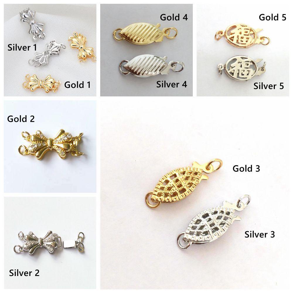 Lily Kalung Layering Clasps Silver Color Connector Hook Desain Baru Temuan Perhiasan DIY Fish Hook Clasp