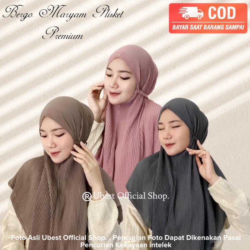 Bergo Plisket tali / Maryam plisket Ceruty Babydoll / hijab instant plisket / Hijab Bergo plisket