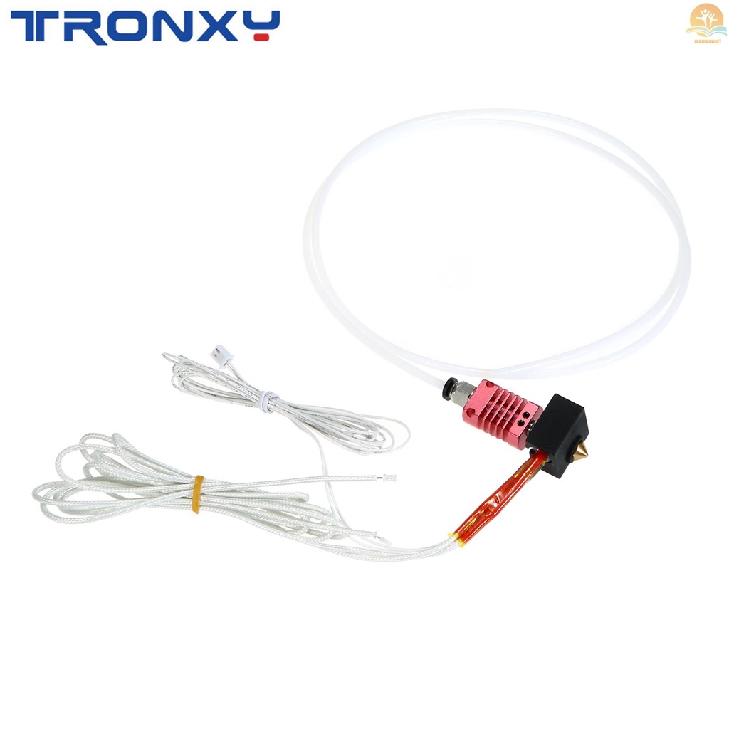 Tronxy 3D Upgrade Parts Assembled MK10 Extruder Hotend Kit with Aluminum Heating Block 0.4mm Nozzle 100K Ohm Thermistor PTFE Tube 24V 50W Compatible with X5SA/X5SAPRO/XY-2PRO 3D Printer