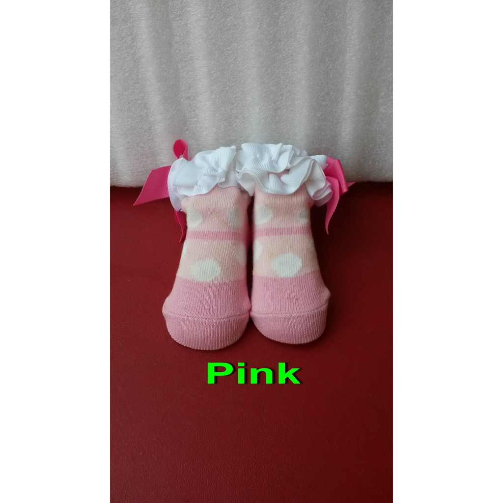 Kaos Kaki Bayi Polkadot Pink Dan Biru Kk23 Shopee Indonesia