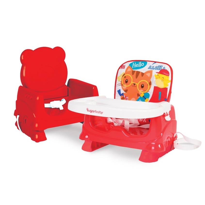 Sugar Baby Hello Bear Booster Seat Sugar Skate Kursi Makan Bayi Merah