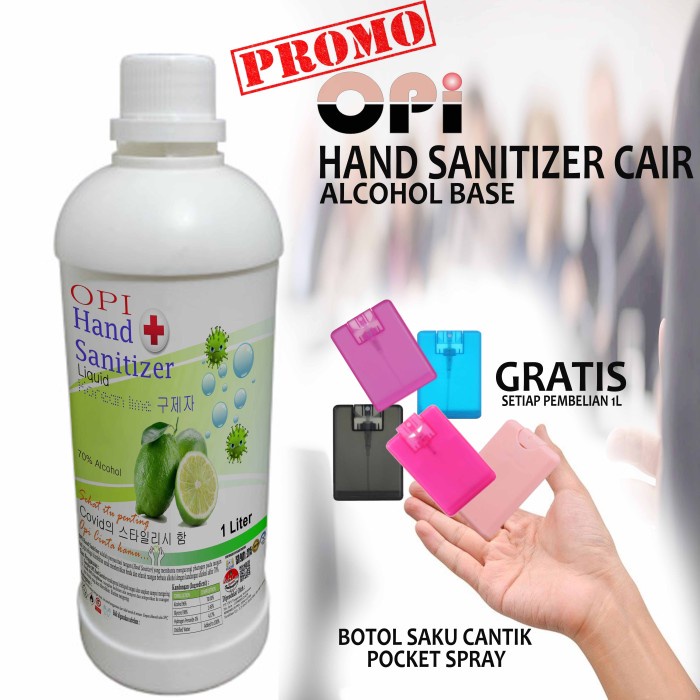 Hand Sanitizer Cair 1 Liter Nipis Bonus Botol saku cantik Promo berlaku hanya bulan ini saja, ayo buruan sebelum habis periode promo sudah ada izin edar resmi by Oke sabun suplayer