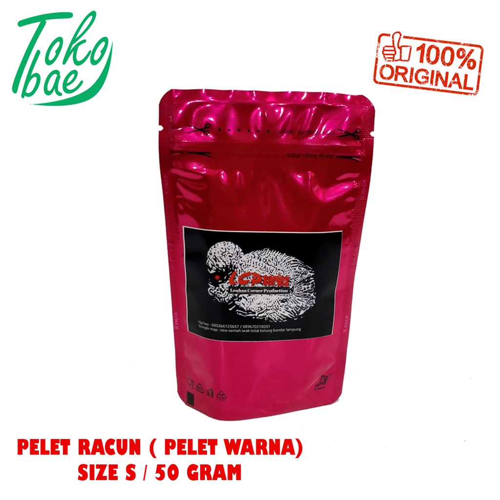 Pelet Racun Pelet Warna Pelet Ikan Louhan Pakan Ikan Size S 50gr Gram