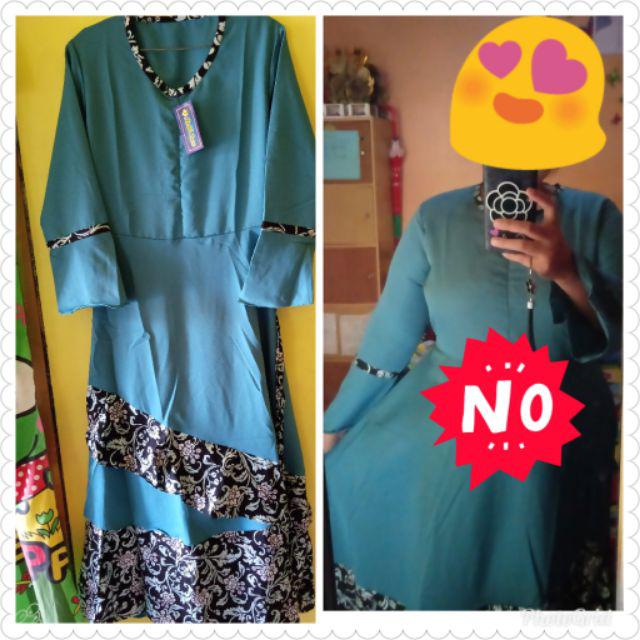 Baju Batik Couple Gamis Dilan Batik Bilda Modern Set Anak Muslim