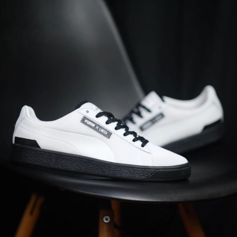 SEPATU PRIA  X UEG COURT WHITE BLACK ORIGINAL OEM SNEAKERS PRIA