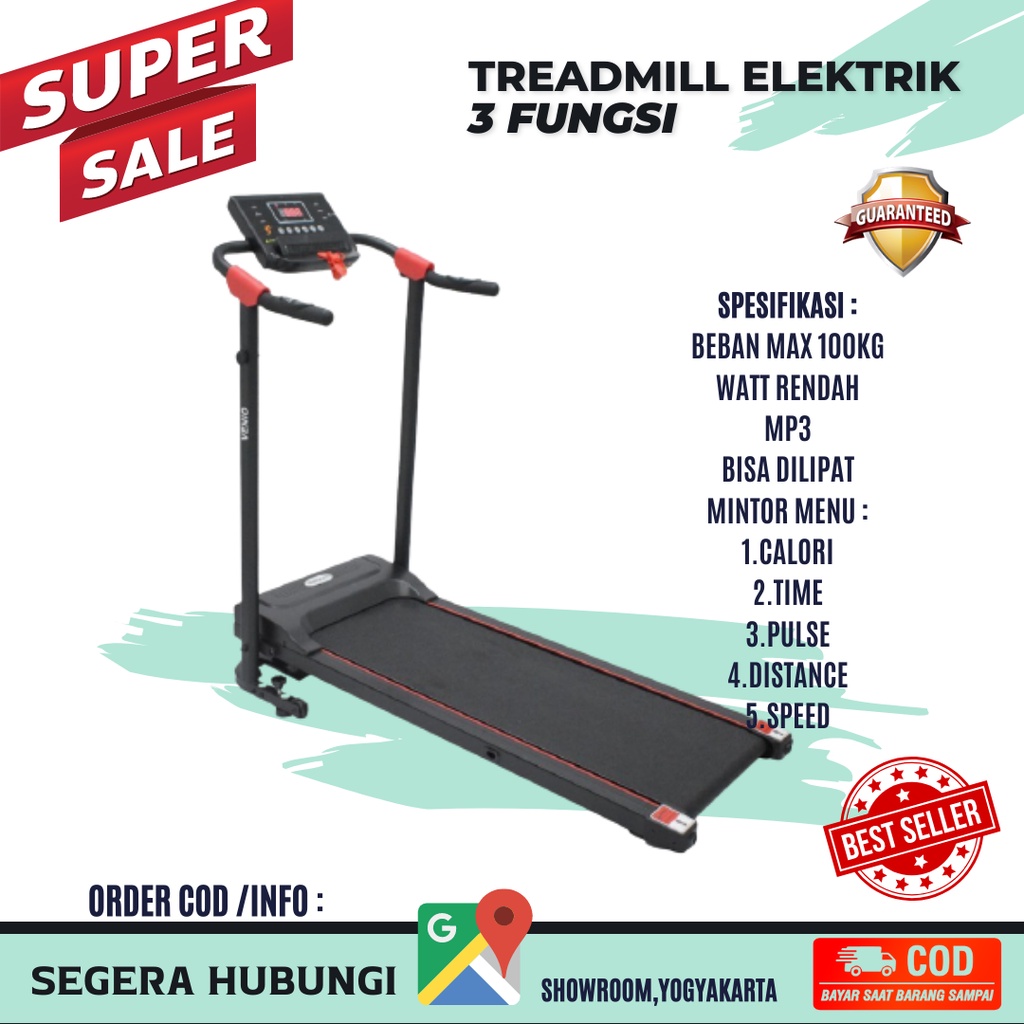 Alat olahraga rumahan Venio treadmill elektrik rumahan