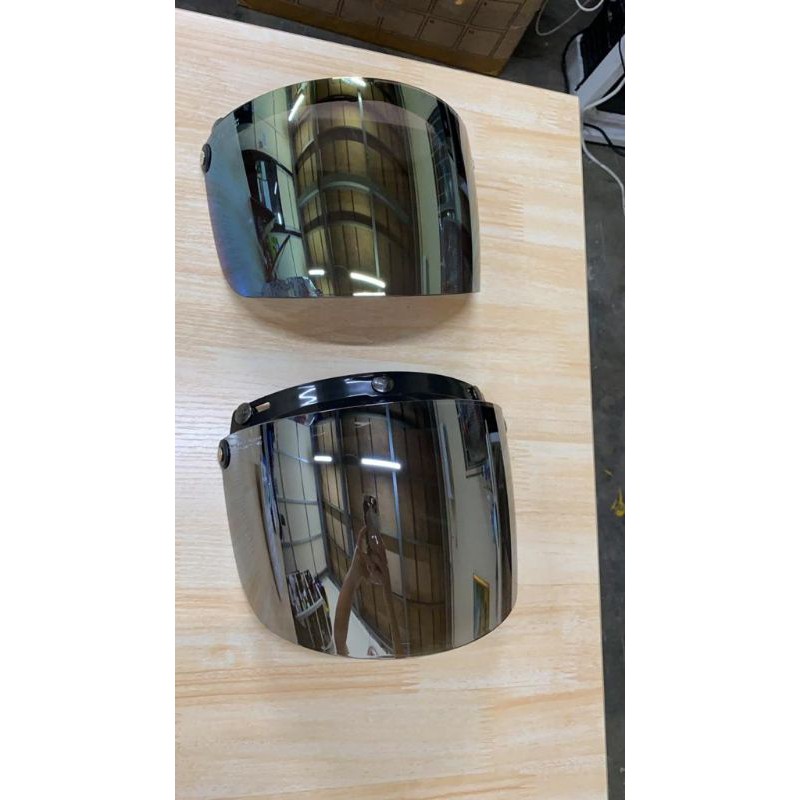 KACA HELM BOGO/FLAT VISOR HELM BOGO SILVER/HITAM