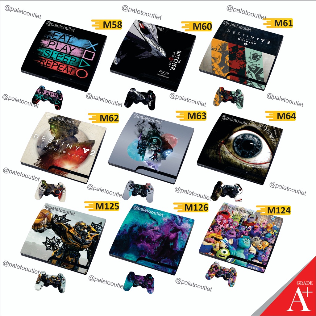 garskin stiker ps3 slim gamers kualitas A+