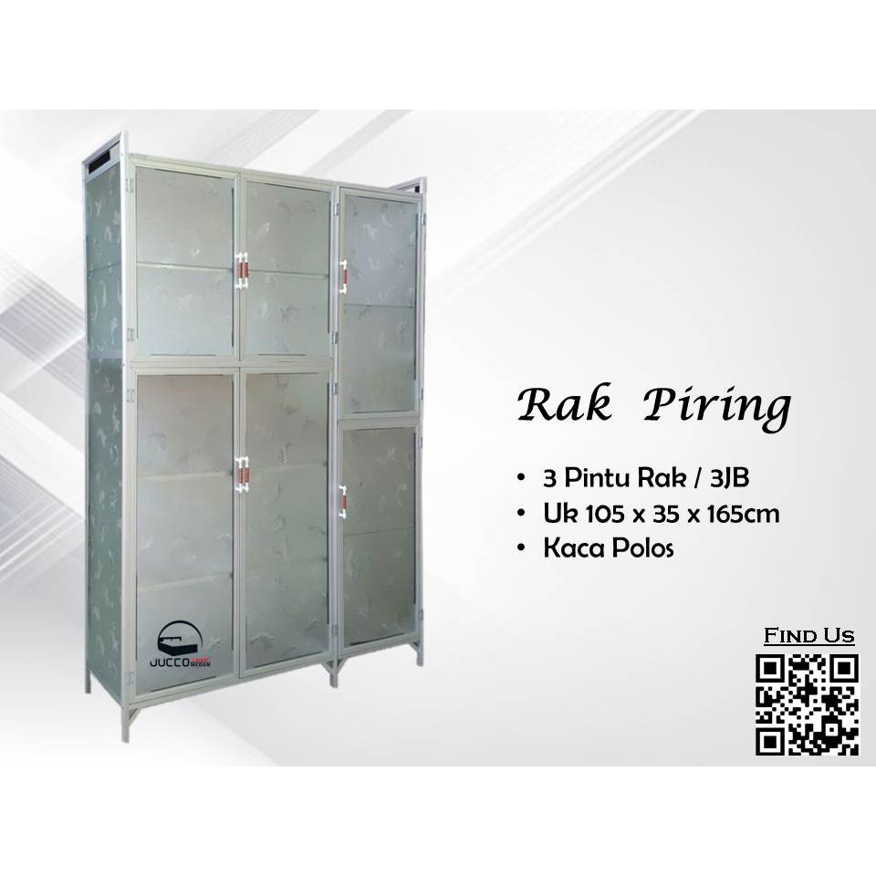  Rak  Piring  Lemari sayur Aluminium 3pintu Rak  piring  