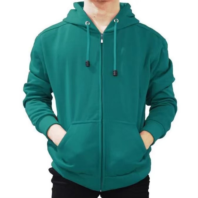 Hoodie Ziper Polos Pria dan Wanita - Hoodie Ziper polos