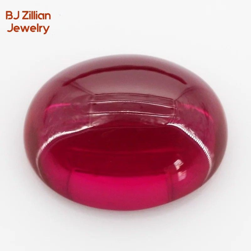 Perhiasan Permata Merah Siyam Oval Cabochon 10 - 12 MM merah siem