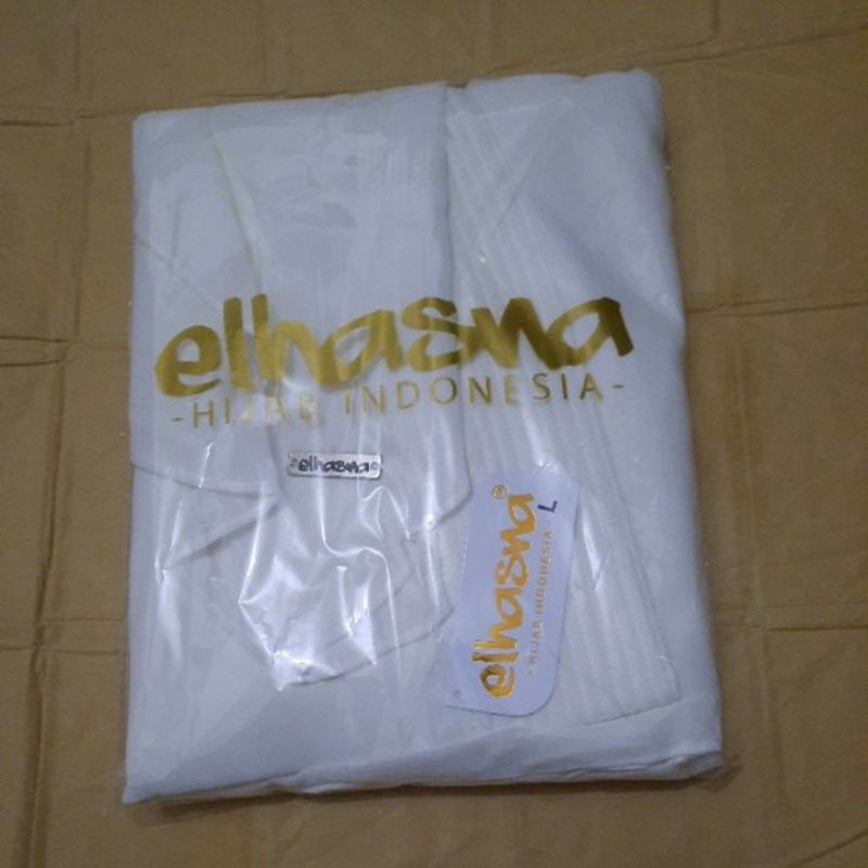 ELHASNA//KHIMAR L ORI ELHASNA/CERUTY BABYDOLL DUA LAYER/KHIMAR ELHASNA/KHIMAR LANCIP-Putih tulang