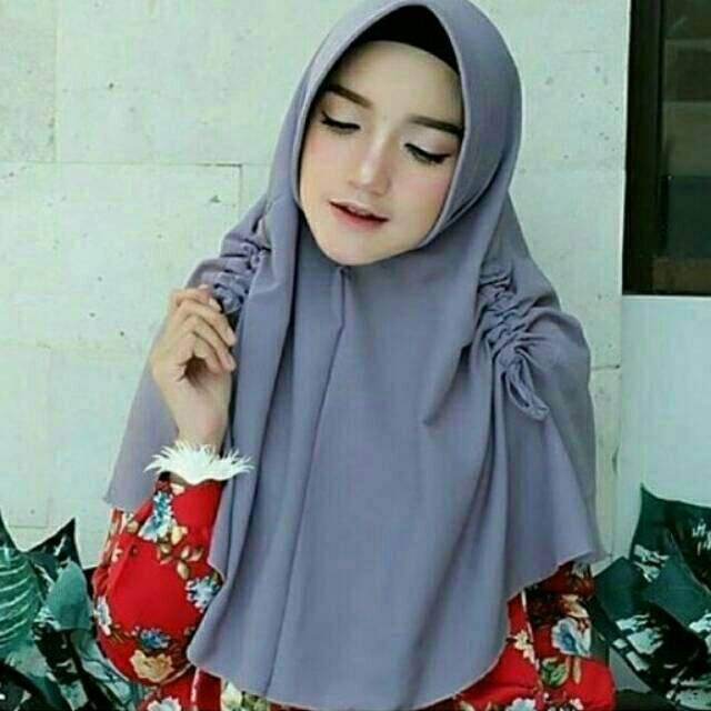 Khimar serut antem anti tembem bergo serut jilbab serut kanan kiri hijab serut grosir ecer supplier