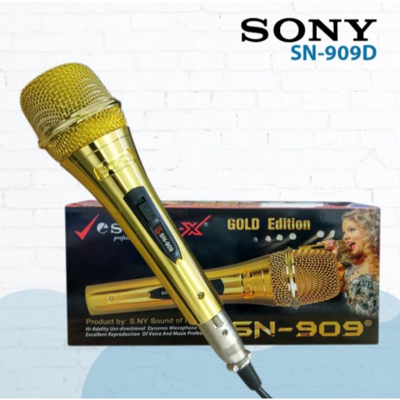 MIC SONY SN 909 Mic Kabel Suara Mantap - GOLD EDITION