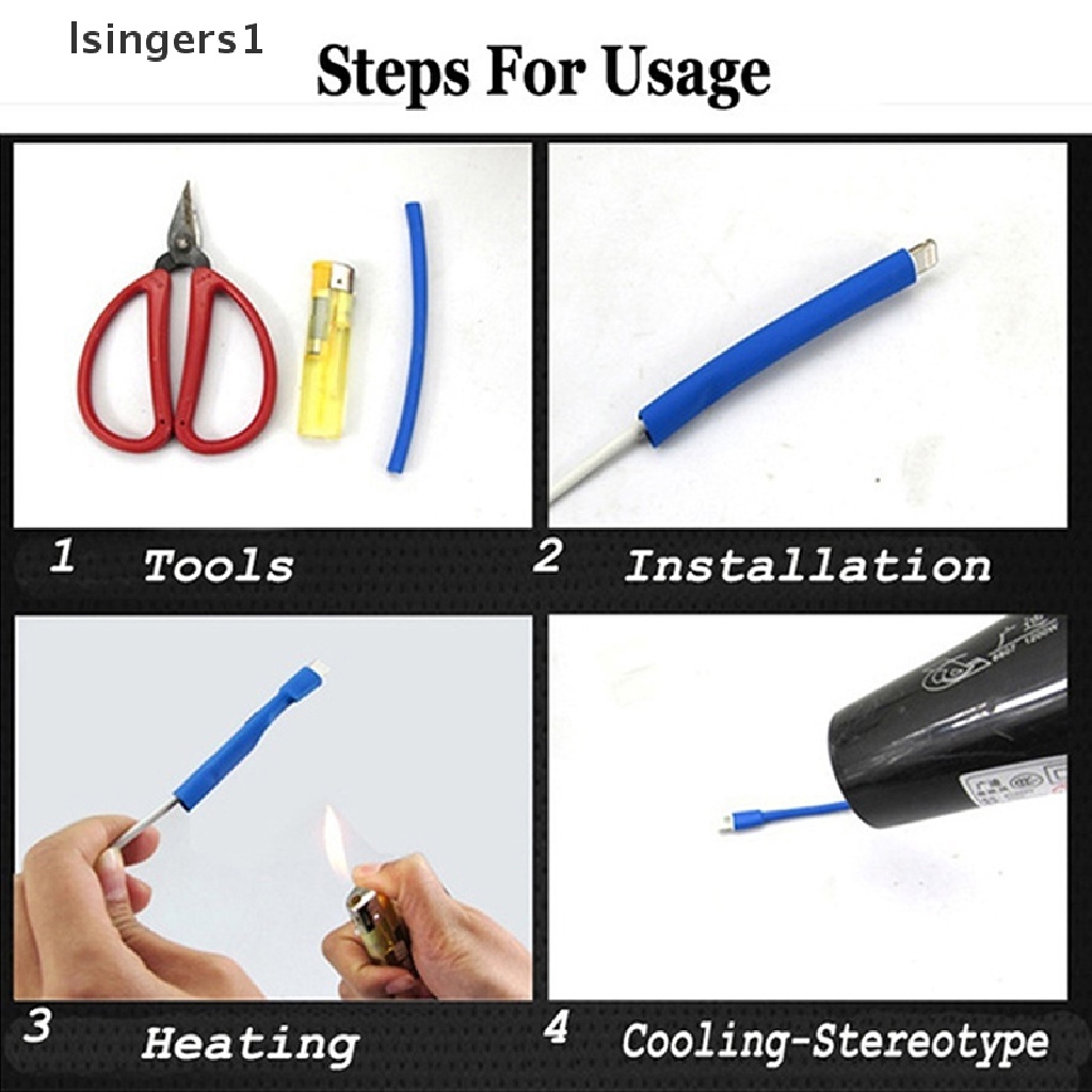 (lsingers1) 530pcs 2: 1 Selang Bakar Polyolefin Untuk Membungkus Kabel