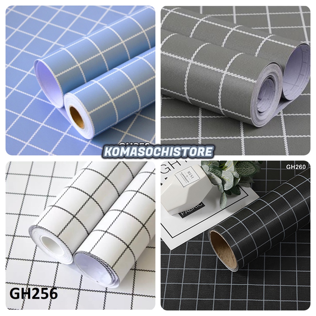 Jual Wallpaper Stiker Dinding Ruang Tamu Estetik Motik Kotak Kotak 45