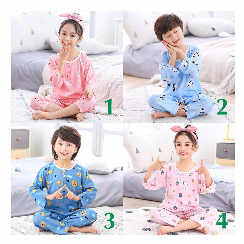 Setelan Baju Tidur Anak Laki-laki &amp; Perempuan [ Usia 2 -5 Tahun ] HM690 Group