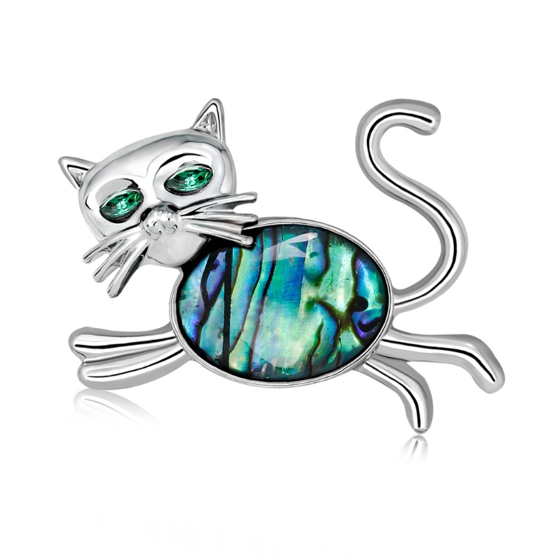 SIY  Cute Cat Shell Cartoon Brooch Collar Pin Corsage Animal Badges Dress Accessories