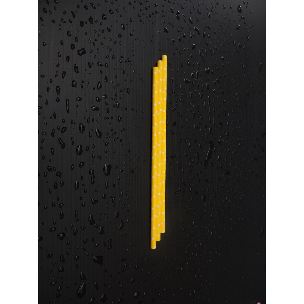 

Paper straw sedotan kertas Motif kuning Dot
