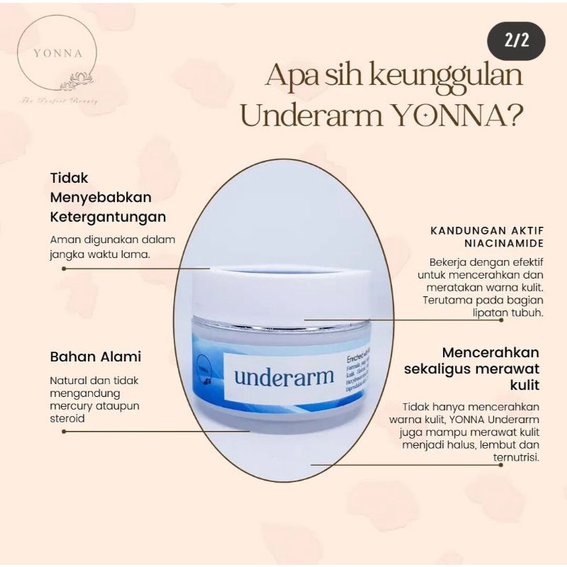 YONNA UNDERARM CREAM/cream pemutih ketiak dan selangkangan