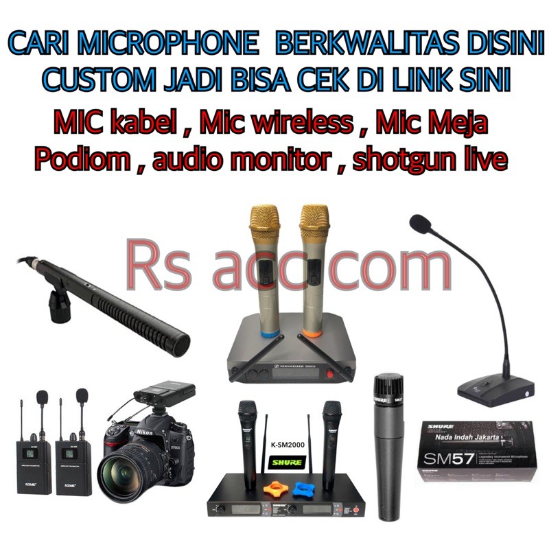Custom permintaan Mic voice vocal Microphone Kabel wireless podiom shotgun studio MONITOR