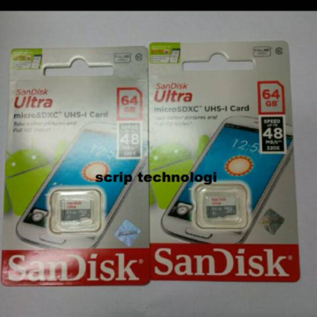 Sandisk micro sd ultra 64gb 48mpbs original