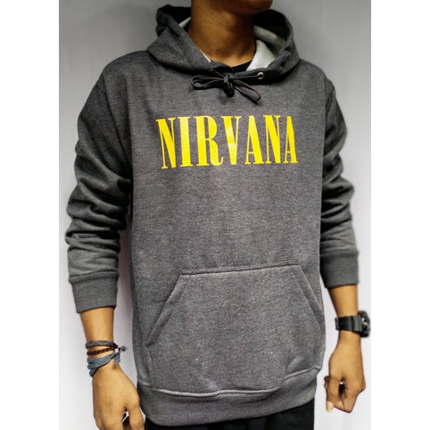 (Bisa COD) Kualitas Terbaik Hoodie Pria Dan Wanita Sweater Hoodir Sablonan NIRVANA