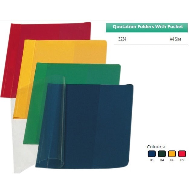 

Bantex Quontation Folders with Pocket size A4 ref.3234 25PCS