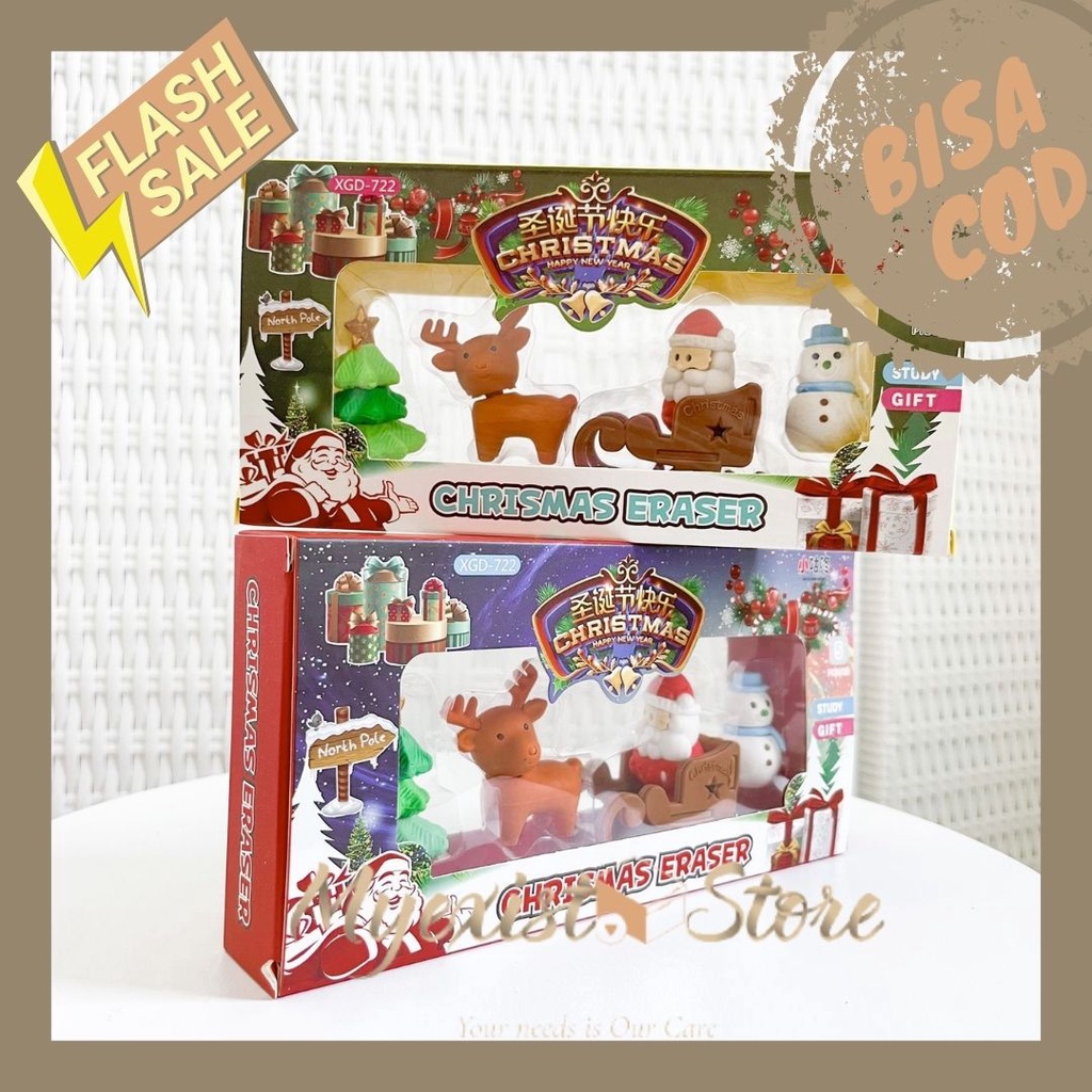 

penghapus natal XGD -722 PENGHAPUS NATAL Alat Tulis Kantor Stationary perlengkapan sekolah anak kado unik souvenir lucu -IVN442