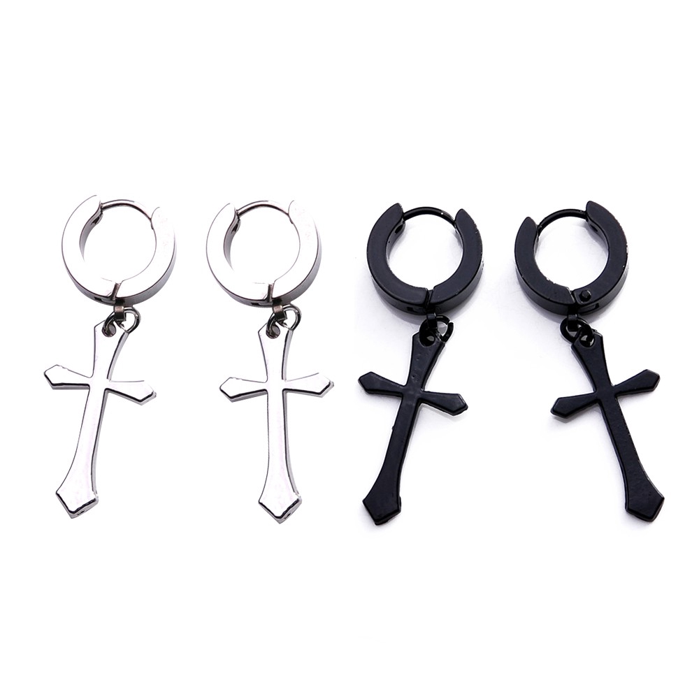 Anting Stud Bahan Stainless Steel Gaya Gothic Untuk Pria Dan Wanita