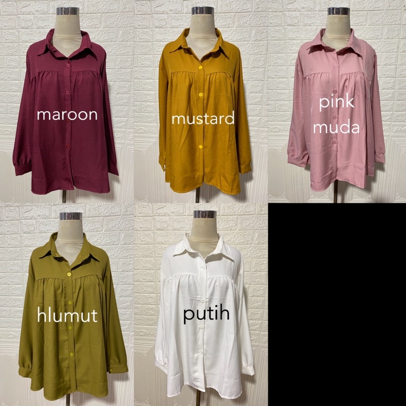 ATASAN SHAKILA 375 JUMBO BIGSIZE ATASAN KERJA NGANTOR POLOS MURAH OOTD MUSLIM STYLISH CASUAL