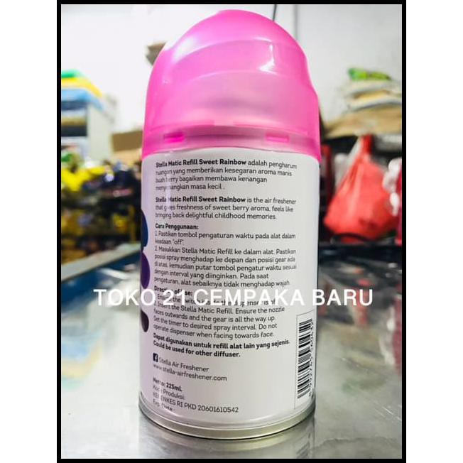 q00k stella refill matic sweet rainbow 225 ml pengharum ruangan spray refil zlmj