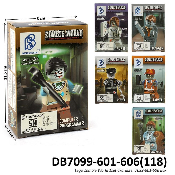 [Hobi] Mainan Mini Block Lego Zombie World - 7099-601-606 4As0400